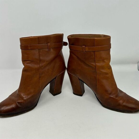Kate Spade Women's Heeled Ankle Booties Brown Leather Buckle Strap Size 8M - Picture 12 of 16